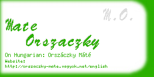 mate orszaczky business card