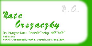 mate orszaczky business card